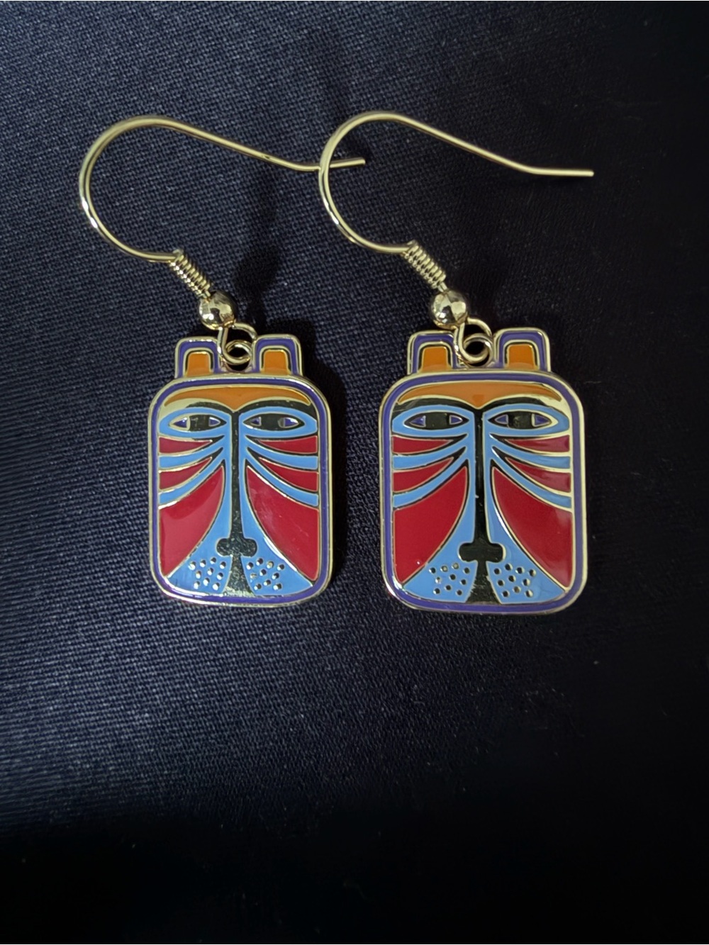Vintage Laura Burch Enameled Drop Earrings